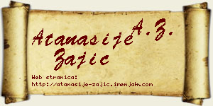 Atanasije Zajić vizit kartica